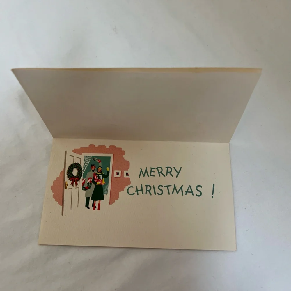 3 Christmas Cards VINTAGE Unused NO Envelopes 1948, 1953, 1960 Christmas Seals